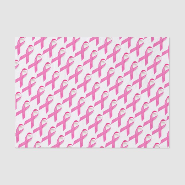 Papier Mousseline Conscience rose de cancer du sein de ruban (Recto)
