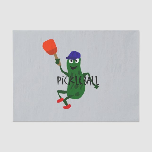 Papier Mousseline Conserves au vinaigre drôles jouant Pickleball (Recto)