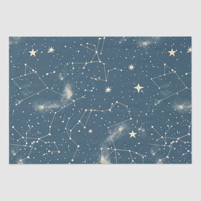Papier Mousseline Constellation céleste - Nuit étoilée (2) (Recto)