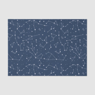 Papier Mousseline Constellations Starry Sky Navy Blue