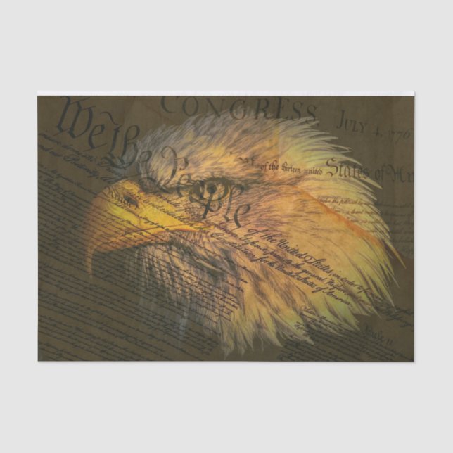 Papier Mousseline Constitution avec l'aigle chauve (Recto)