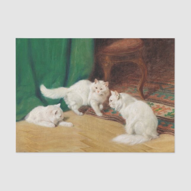 Papier Mousseline Conversation entre chats par Arthur Heyer (Recto)