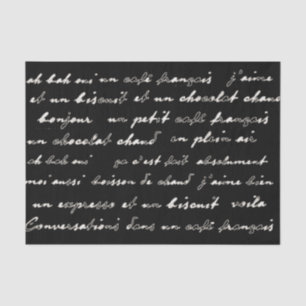 Papier Mousseline Conversations Café Français Mots et phrases blancs