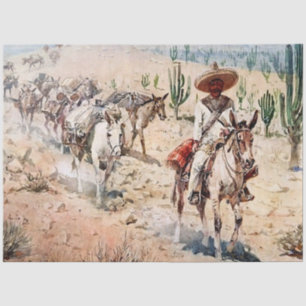 Papier Mousseline “Convoi de paquet Vaquero” par Edward Borein