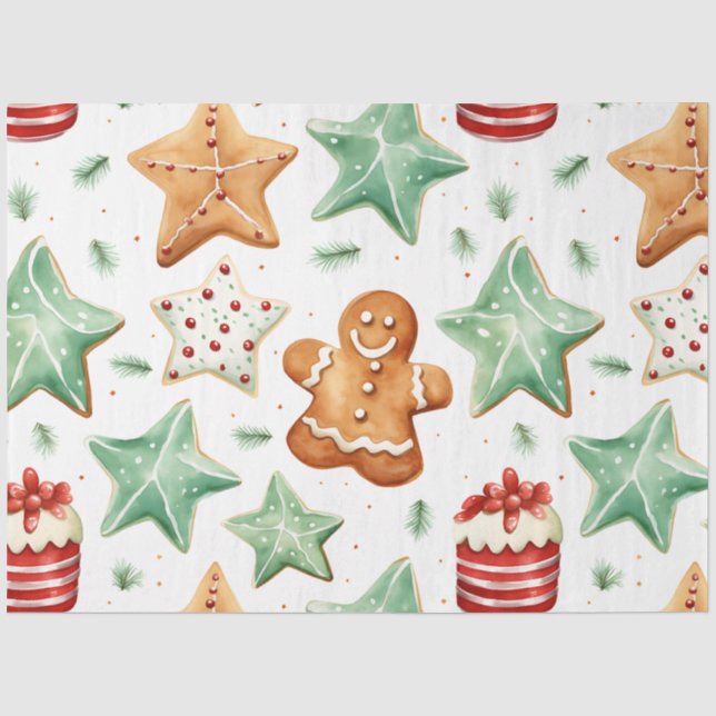 Papier Mousseline Cookies de Noël Gâteaux pain d'épice Hommes Noël (Recto)