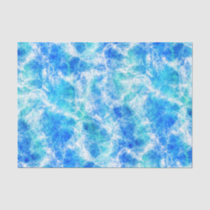 Papier Mousseline Cool Blue Ocean Surf Vagues Motif