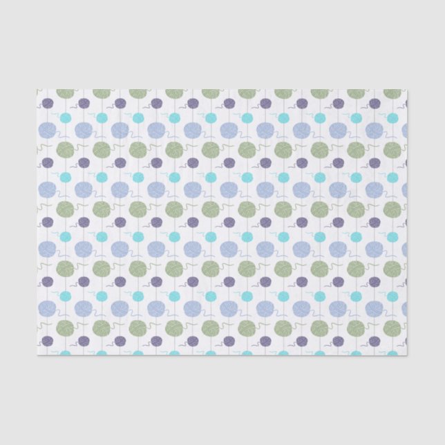 Papier Mousseline Cool Couleurs Yarn Ball String Motif (Recto)