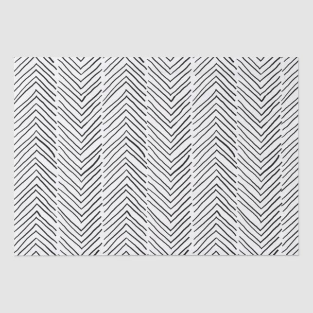 Papier Mousseline Cool Doodle artisanal Herringbone Boho minimal (Recto)