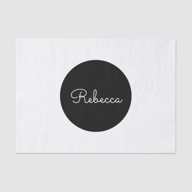 Papier Mousseline Cool Editable White Script Design rétro-moderne (Recto)