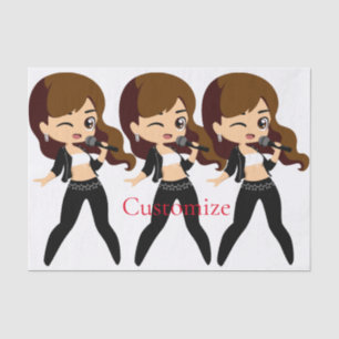 Papier Mousseline Cool fille chante Karaoke Thunder_Cove