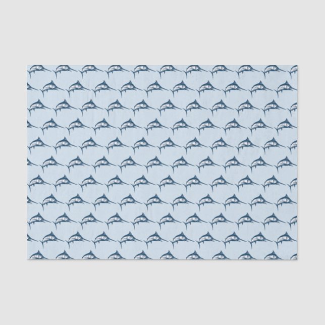 Papier Mousseline Cool Motif de l'espadon bleu (Recto)