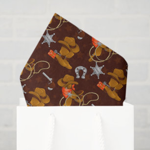 Papier Mousseline Cool Occidental cowboy motif carrelé