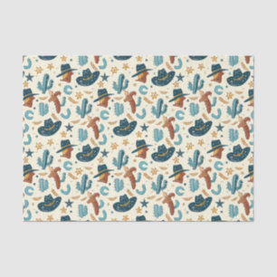 Papier Mousseline Cool Pays Ouest cowboy carrelé