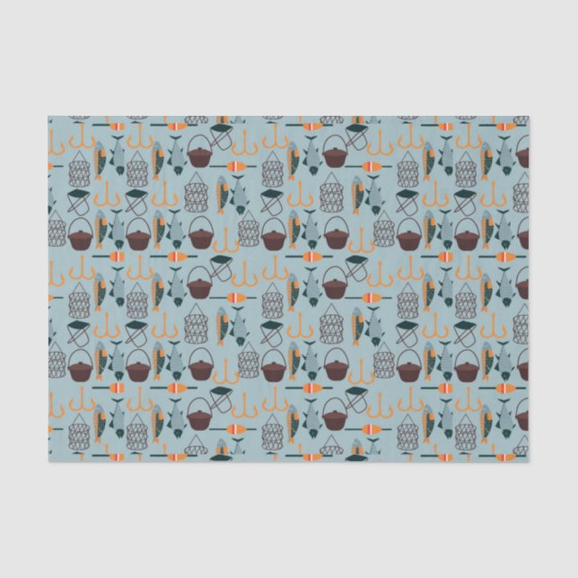 Papier Mousseline cool pêche carrelé motif (Recto)
