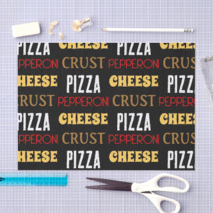 Papier Mousseline Cool plaisir pizza pepperoni fromage croûte texte