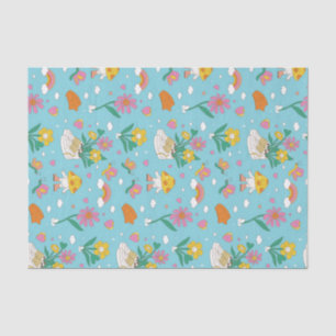 Papier Mousseline Cool Retro Jardin Fleur Jardin Motif Saint Valenti