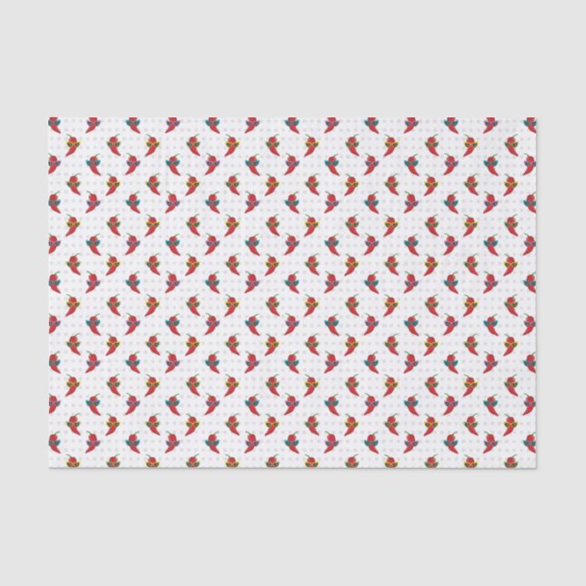 Papier Mousseline Cool Shades Red Chile Motif (Recto)