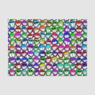 Papier Mousseline COOL SOURIRE FACES GROUPE + votre idée