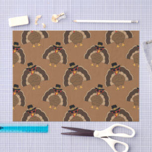 Papier Mousseline Cool Turquie Thanksgiving fun brown motif