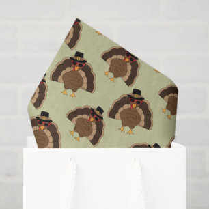 Papier Mousseline Cool Turquie Thanksgiving fun brun vert motif