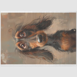 Papier Mousseline Cooper le charmant Dachshund Dog Decoupage