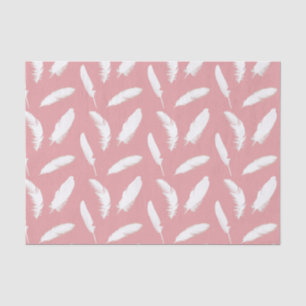 Papier Mousseline Copie de plume blanche sur le rose de coquille