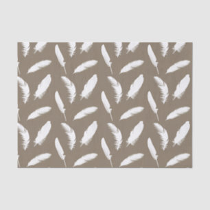 Papier Mousseline Copie de plume blanche sur le taupe
