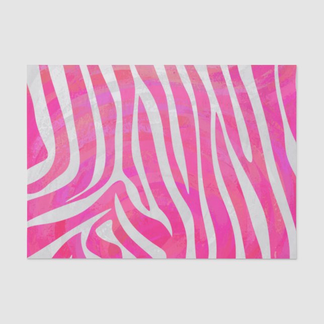Papier Mousseline Copie de rose indien de zèbre et blanche (Recto)