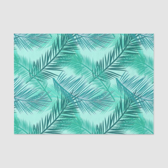 Papier Mousseline Copie en feuille de palmier, turquoise, Teal et (Recto)