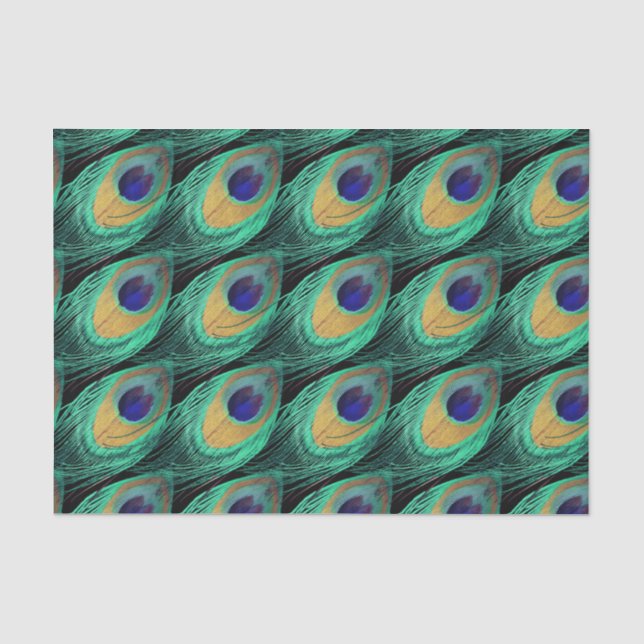 Papier Mousseline Copie faite sur commande de plume de paon (Recto)
