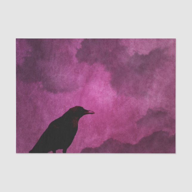 Papier Mousseline Copies éffrayantes de Halloween Raven (Recto)