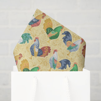 Papier Mousseline Coq de campagne rétro
