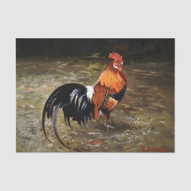 Papier Mousseline Coq/Gaulois/Rooster (Recto)