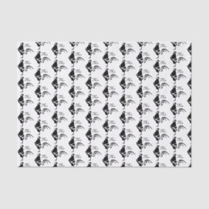 Papier Mousseline Coq noir Croisant l'alarme du bon matin