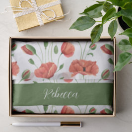 Papier Mousseline Coquelicot Nom Fleur Sauvage Aquarelle