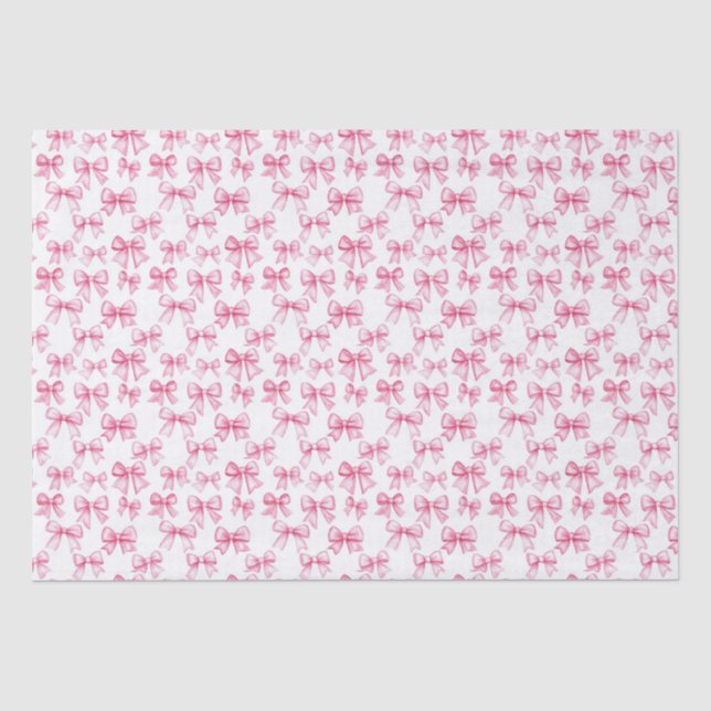 Papier Mousseline Coquette Bow rose Baby shower esthétique Anniversa (Recto)