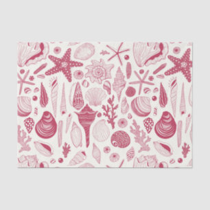 Papier Mousseline Coquillages à Viva Magenta - Couleur de l'année 20