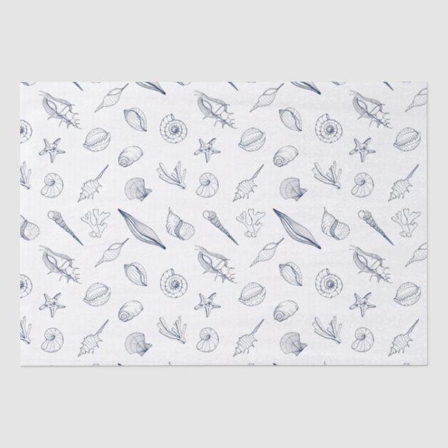 Papier Mousseline Coquillages Corail Starfish Côtier (Recto)