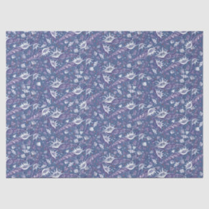 Papier Mousseline Coquillages de mer Coquille Motif nautique Violet