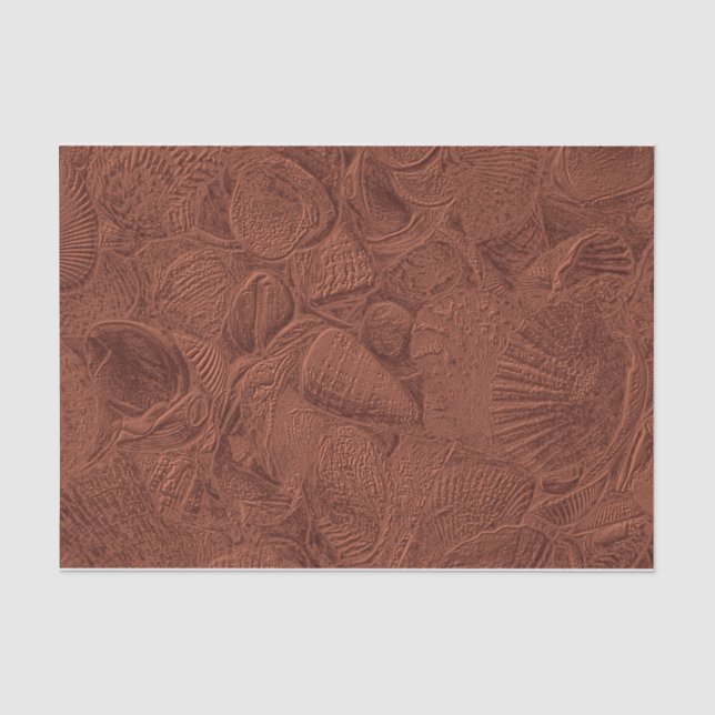 Papier Mousseline Coquillages Ocean Beach Terracotta Earth Tone (Recto)