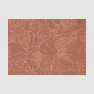 Papier Mousseline Coquillages Terre Cuite Tons Terreux Plage Océaniq
