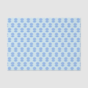 Papier Mousseline Coquille d'huîtres pour bébé bleu et modèle de per