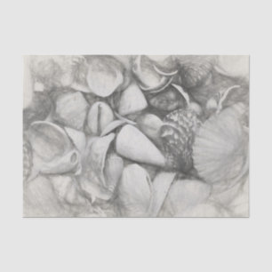 Papier Mousseline Coquilles de mer Plage océanique Découpage antique
