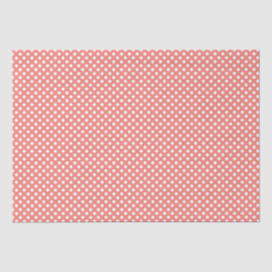 Papier Mousseline Coral rose Polka Motif pointillé