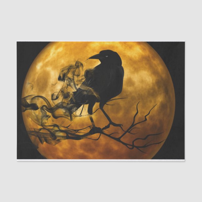 Papier Mousseline Corbeau au clair de lune (Recto)