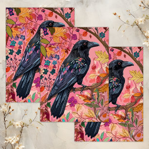 PAPIER MOUSSELINE CORBEAU ENCHANTÉ DÉCOUPAGE