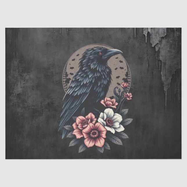 Papier Mousseline Corbeau noir (Recto)