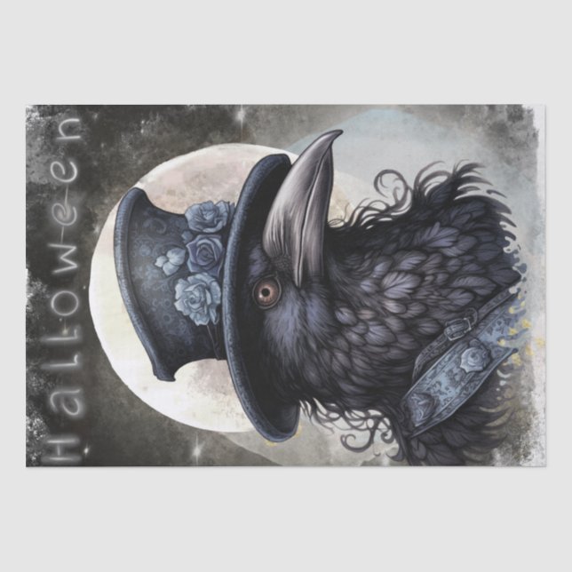 Papier Mousseline Corbeau noir mystique (Recto)