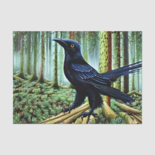 Papier Mousseline Corbeau noir rustique Woodland