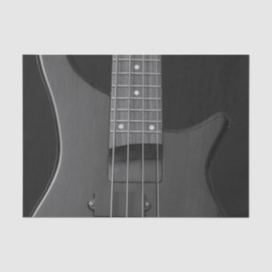 Papier Mousseline Cordes et frettes de guitare basse en gros plan